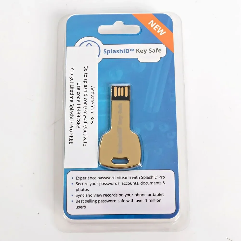 SplashID Key Safe 4 GB For PC or Mac - Secure Your Passwords on a USB Key